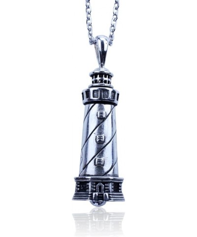 Cape Hatteras Outer Banks Lighthouse Pendant in Sterling Silver on 22 Inch Link Necklace Chain $43.20 Necklaces