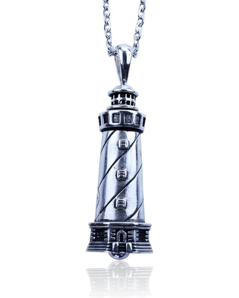 Cape Hatteras Outer Banks Lighthouse Pendant in Sterling Silver on 22 Inch Link Necklace Chain $43.20 Necklaces