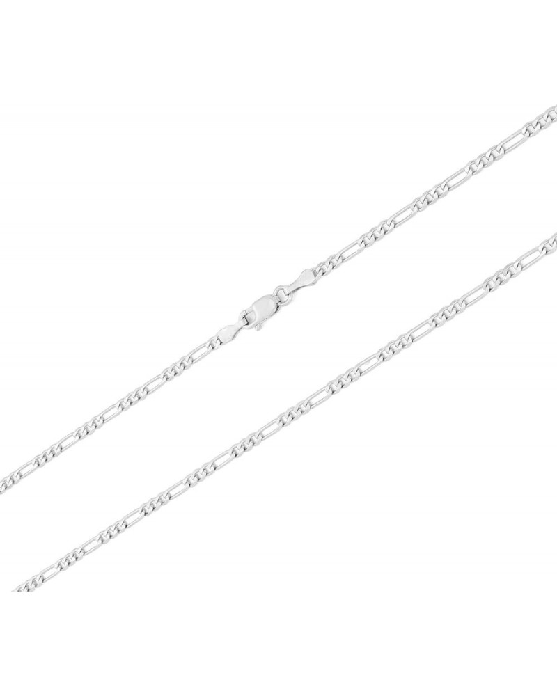 10k White Gold 3mm Solid Figaro Chain Link Pendant Necklace, Mens Womens Jewelry 16" 18" 20" 22" 24 24 $118.08 Necklaces