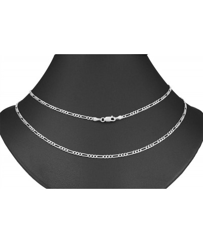 10k White Gold 3mm Solid Figaro Chain Link Pendant Necklace, Mens Womens Jewelry 16" 18" 20" 22" 24 24 $118.08 Necklaces