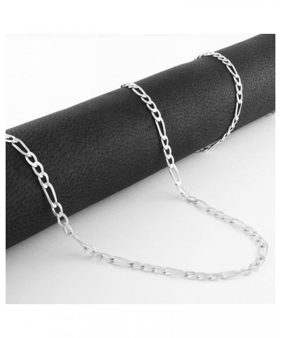 10k White Gold 3mm Solid Figaro Chain Link Pendant Necklace, Mens Womens Jewelry 16" 18" 20" 22" 24 24 $118.08 Necklaces