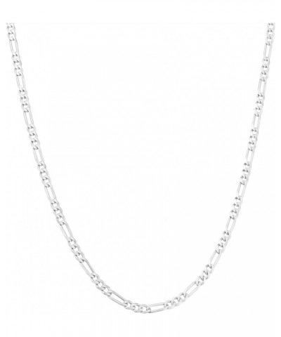 10k White Gold 3mm Solid Figaro Chain Link Pendant Necklace, Mens Womens Jewelry 16" 18" 20" 22" 24 24 $118.08 Necklaces