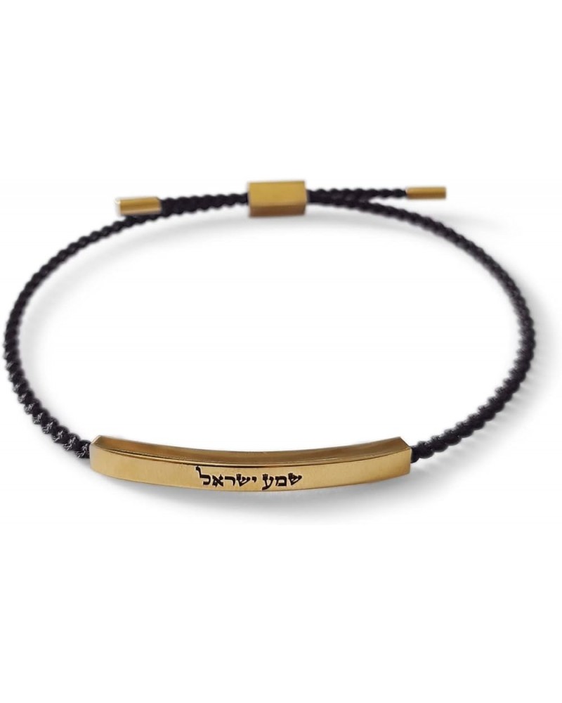 Shema Israel Jewish Prayer String Bracelet With Stainless Steel Tube Gray String $15.80 Bracelets