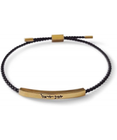 Shema Israel Jewish Prayer String Bracelet With Stainless Steel Tube Gray String $15.80 Bracelets