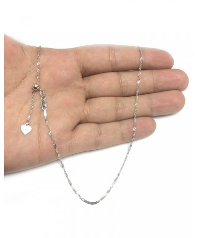 Sterling Silver Rhodium Plated 22" Sliding Adjustable Singapore Chain Necklace, 1.5mm $21.50 Necklaces