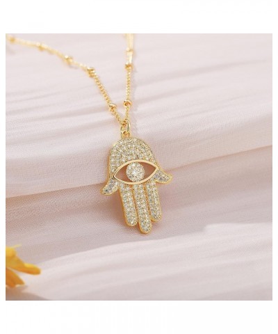 Gold Coin Necklace,14K Gold Plated Cute Dainty Evil Eye Heart Disk Necklaces for Women Jewelry Gift cz hamsa $12.09 Necklaces