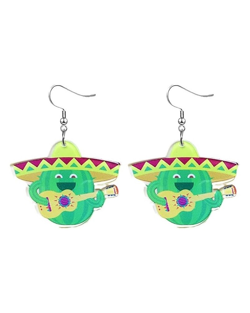 Cinco de Mayo Earrings Mexican Earrings for Women Girls Funny Fiesta Pepper Racket Rainbow Horse Hat Cactus Guitar Earrings C...