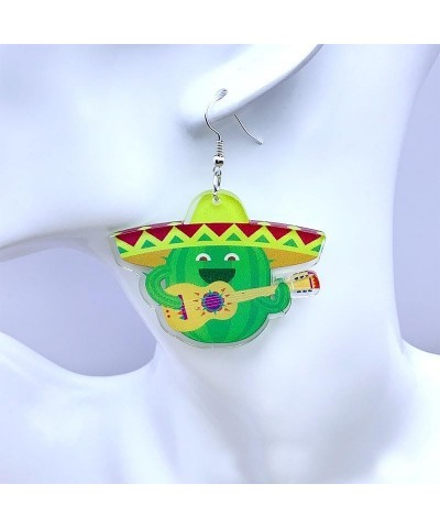 Cinco de Mayo Earrings Mexican Earrings for Women Girls Funny Fiesta Pepper Racket Rainbow Horse Hat Cactus Guitar Earrings C...