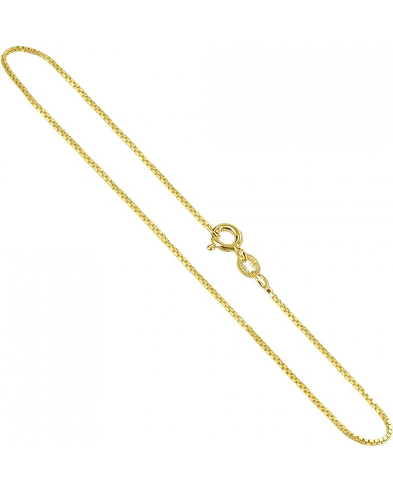 14k Gold over Italian Sterling Silver Vermeil 1mm Box Chain Necklace 14 Inch (Girl's Choker Length) $15.10 Others