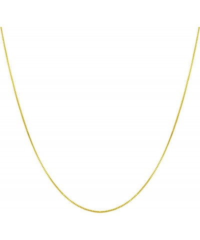 14k Gold over Italian Sterling Silver Vermeil 1mm Box Chain Necklace 14 Inch (Girl's Choker Length) $15.10 Others