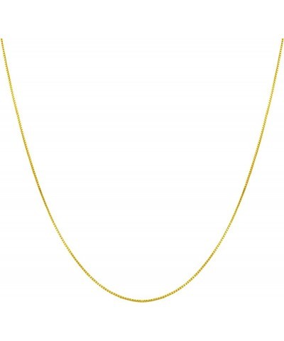 14k Gold over Italian Sterling Silver Vermeil 1mm Box Chain Necklace 14 Inch (Girl's Choker Length) $15.10 Others