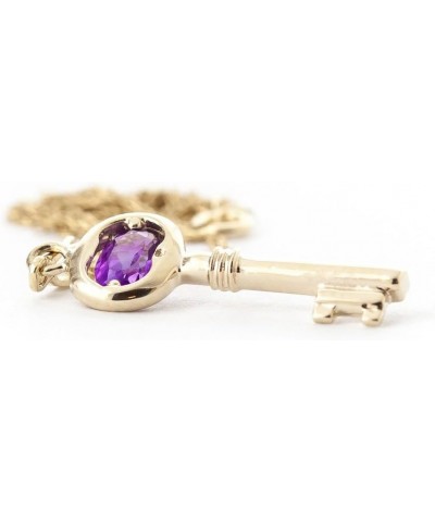 0.5 Carat 14k Solid Gold Necklace with Natural Amethyst Key Pendant Charm Pendant 16.0 Inches $131.60 Necklaces