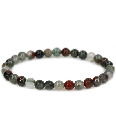 Natural Gemstone 6mm Round Beads Stretch Bracelet 7 Inch African Bloodstone $7.79 Bracelets