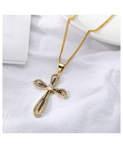 Cross Necklace for Women 18K Gold Plated Cross Pendant Choker Necklace for teen girls Hope01-Gold $9.50 Necklaces