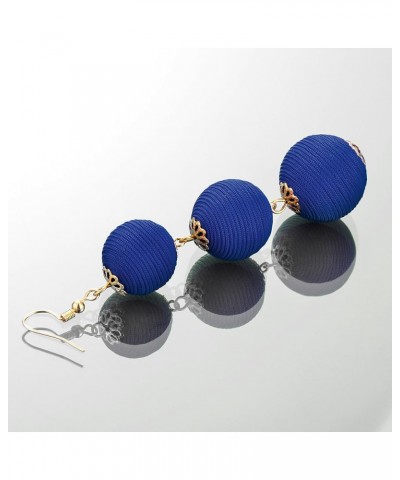 Thread Ball Dangle Earrings Thread Dangle Earrings Soriee Drop Earrings Beaded Ball Ear Drop Blue $9.85 Earrings