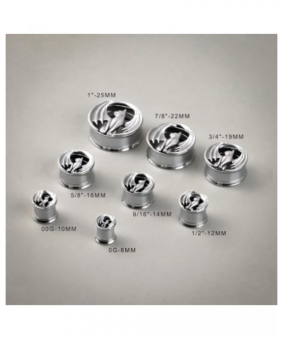 Screw Back Ear Tunnels, Winged Cat Plugs Piercing Expander. S8620G 1/2"(12mm) $7.64 Body Jewelry