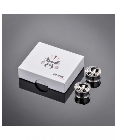 Screw Back Ear Tunnels, Winged Cat Plugs Piercing Expander. S8620G 1/2"(12mm) $7.64 Body Jewelry