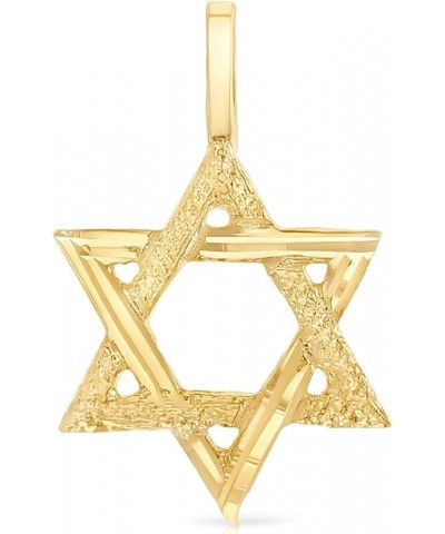 14K Yellow Gold Star of David Charm Pendant with 0.9mm Wheat Chain Necklace 16.0 Inches $63.55 Necklaces