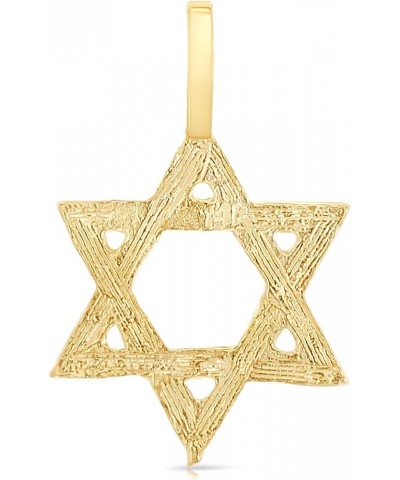 14K Yellow Gold Star of David Charm Pendant with 0.9mm Wheat Chain Necklace 16.0 Inches $63.55 Necklaces