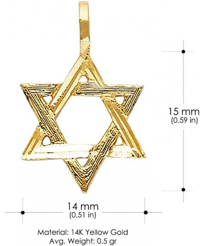 14K Yellow Gold Star of David Charm Pendant with 0.9mm Wheat Chain Necklace 16.0 Inches $63.55 Necklaces