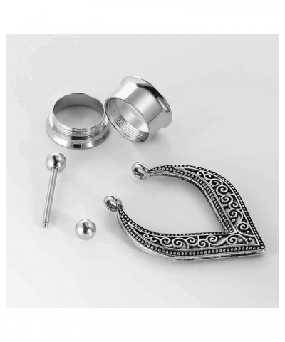 2 pcs Variety Of Styles Surgical Stee Earrings Gauges Tunnels Plug Kit Dangle Ear Plugs Stretching Kit Piercing Plug 2g - 1 i...