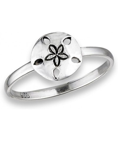 High Polish Sand Dollar Ring .925 Sterling Silver Beach Flower Band Sizes 3-8 $9.63 Rings