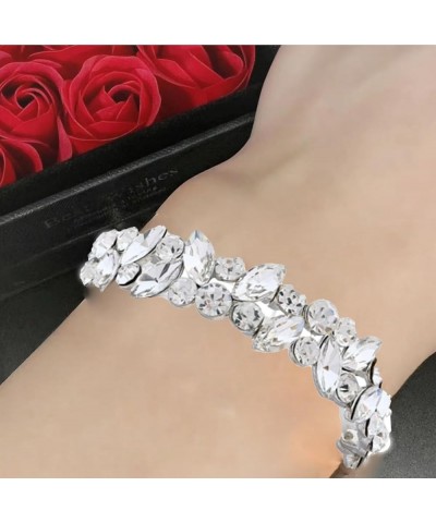 Crystal Bracelet Rhinestone Bracelet Zirconia Tennis Bracelet Wedding Bridal Bracelets Jewelry Gifts for Women Girls Teen D:W...