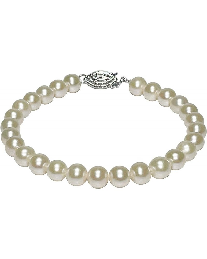 5-8mm White Freshwater Cultured Pearl Bracelet for Women 6-8 Inch Silver Clasps AA Quality 6.0 Inches 6-7mm $22.27 Bracelets