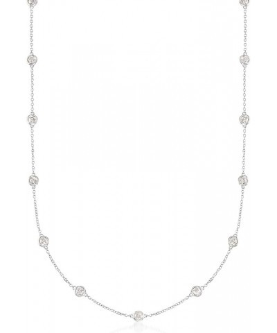 14kt Gold Bezel-Set Diamond Station Necklace 2.00 ct. t.w. in White Gold 16.0 Inches $1.00 Necklaces