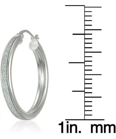 Sterling Silver Glitter Round Hoop Earrings, 15mm-30mm 20mm-Sterling Silver $17.35 Earrings