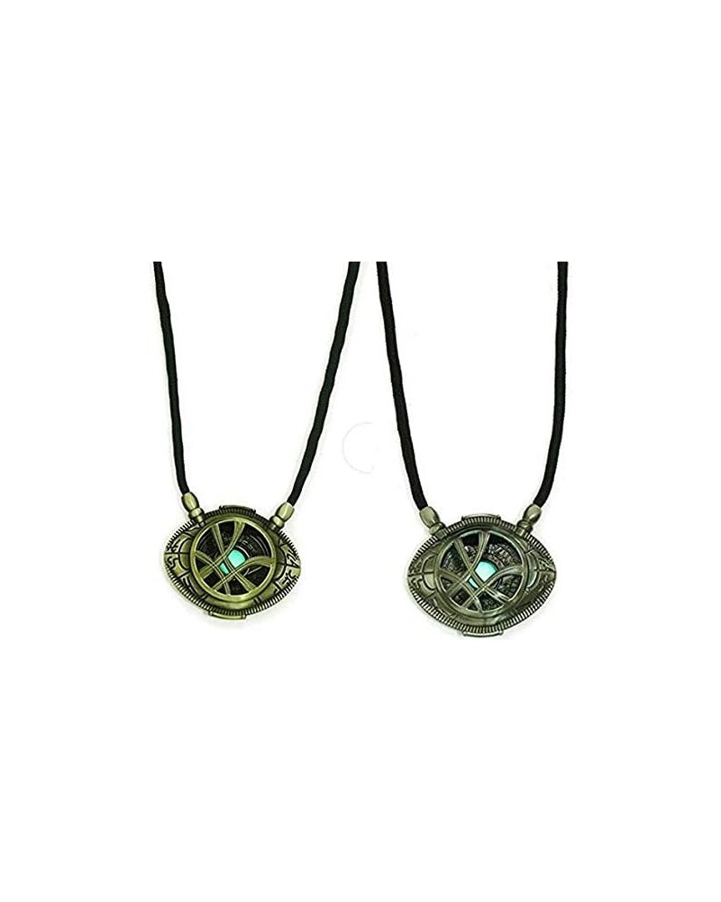 2 Piece New Dr Strange Necklace Eye of Agamotto Costume Prop Stone Pendant Glow in The Dark Gift for Christmas, Valentine's D...