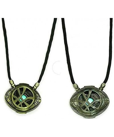 2 Piece New Dr Strange Necklace Eye of Agamotto Costume Prop Stone Pendant Glow in The Dark Gift for Christmas, Valentine's D...