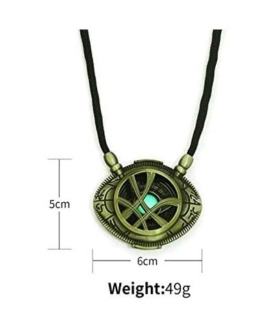 2 Piece New Dr Strange Necklace Eye of Agamotto Costume Prop Stone Pendant Glow in The Dark Gift for Christmas, Valentine's D...