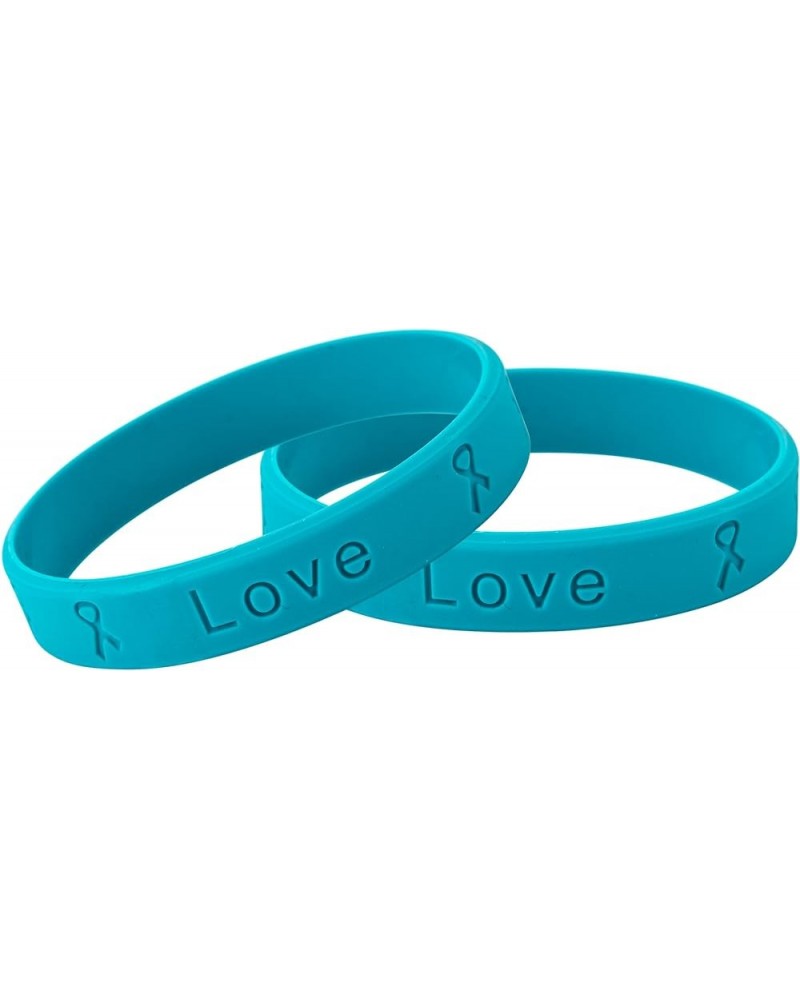 Teal Ribbon Awareness Bracelet – Teal Ribbon Silicone Bracelet for Ovarian Cancer Awareness, Sexual Assault, PTSD, Anxiety Di...