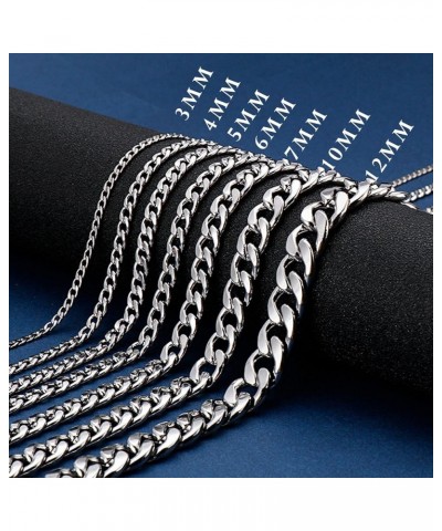 Cuban Chain Necklace 316L Stainless Steel Curb Link Chain for Women Men 3/4/5/6/7/10mm Width,18/20/22/24/26/28 inch Length 22...