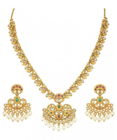 Indian Ethnic Wedding Wear Necklace Set Gold 4 $28.41 Jewelry Sets