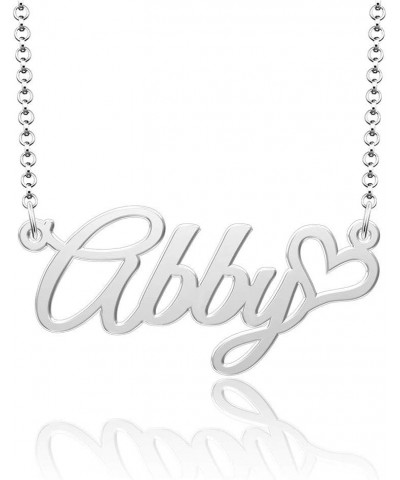 Sterling Silver Name Necklace Personalized with Crown Customized Prime Pendant for Girls Boys Men Women Abby $12.89 Necklaces