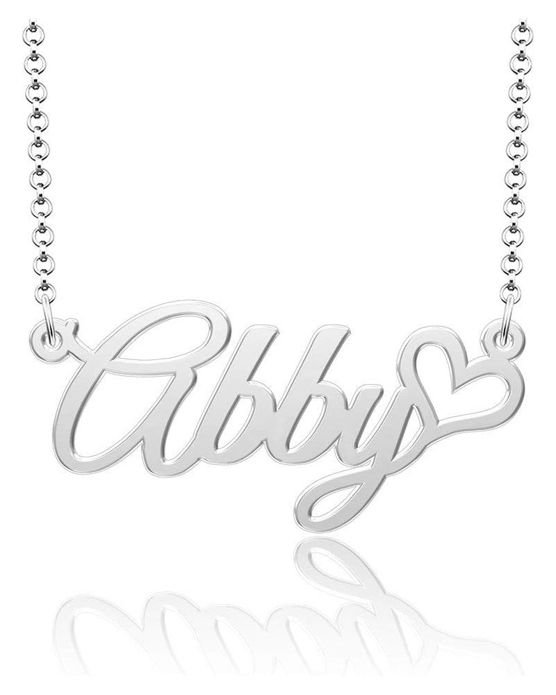 Sterling Silver Name Necklace Personalized with Crown Customized Prime Pendant for Girls Boys Men Women Abby $12.89 Necklaces