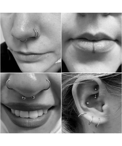 316L Surgical Steel Septum Nose Rings 18G 16G 14G Nose Rings Hoops Hinged Segment Ring Cute Cartilage Helix Earring Nose Pier...