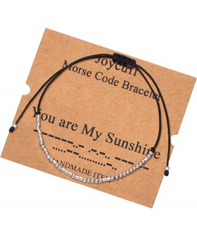 Morse Code Bracelets for Women Unique Funny Gifts for Women Her Handmade Silk Wrap Jewelry You are My Sunshine $10.58 Bracelets