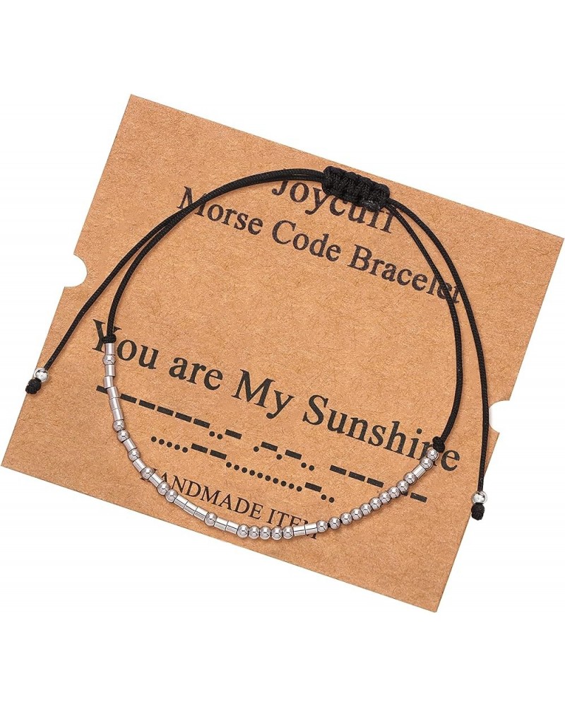 Morse Code Bracelets for Women Unique Funny Gifts for Women Her Handmade Silk Wrap Jewelry You are My Sunshine $10.58 Bracelets