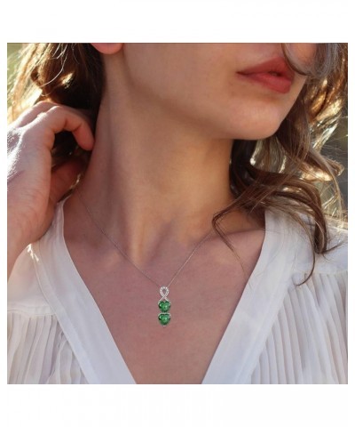 Infinity Heart Birthstone Pendant Necklace 925 Sterling Silver Jewelry Gift for Women Emerald $31.34 Necklaces