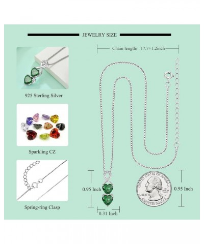 Infinity Heart Birthstone Pendant Necklace 925 Sterling Silver Jewelry Gift for Women Emerald $31.34 Necklaces