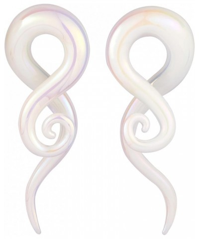 2pcs Glass Tapers Multi-Colors Twist Spiral Plugs Piercing Handmade Hanger Ear Gauges 4G-1/2 inch Sparkling White $9.44 Body ...