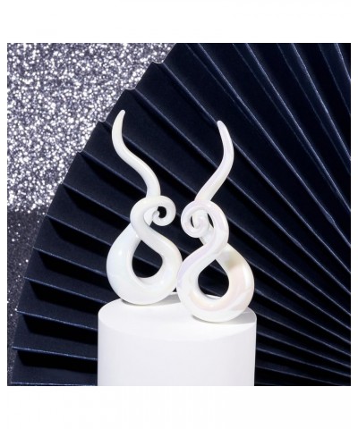 2pcs Glass Tapers Multi-Colors Twist Spiral Plugs Piercing Handmade Hanger Ear Gauges 4G-1/2 inch Sparkling White $9.44 Body ...