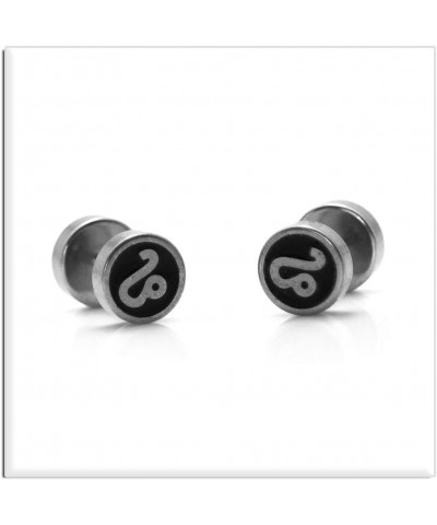 Fashion Stainless Steel Twelve Constellation Barbell Stud Earrings Leo $7.53 Earrings