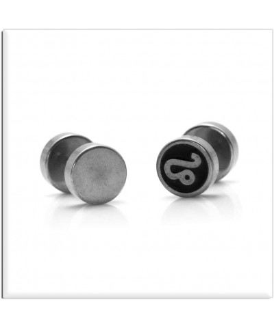 Fashion Stainless Steel Twelve Constellation Barbell Stud Earrings Leo $7.53 Earrings