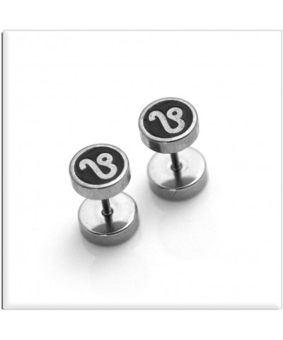 Fashion Stainless Steel Twelve Constellation Barbell Stud Earrings Leo $7.53 Earrings