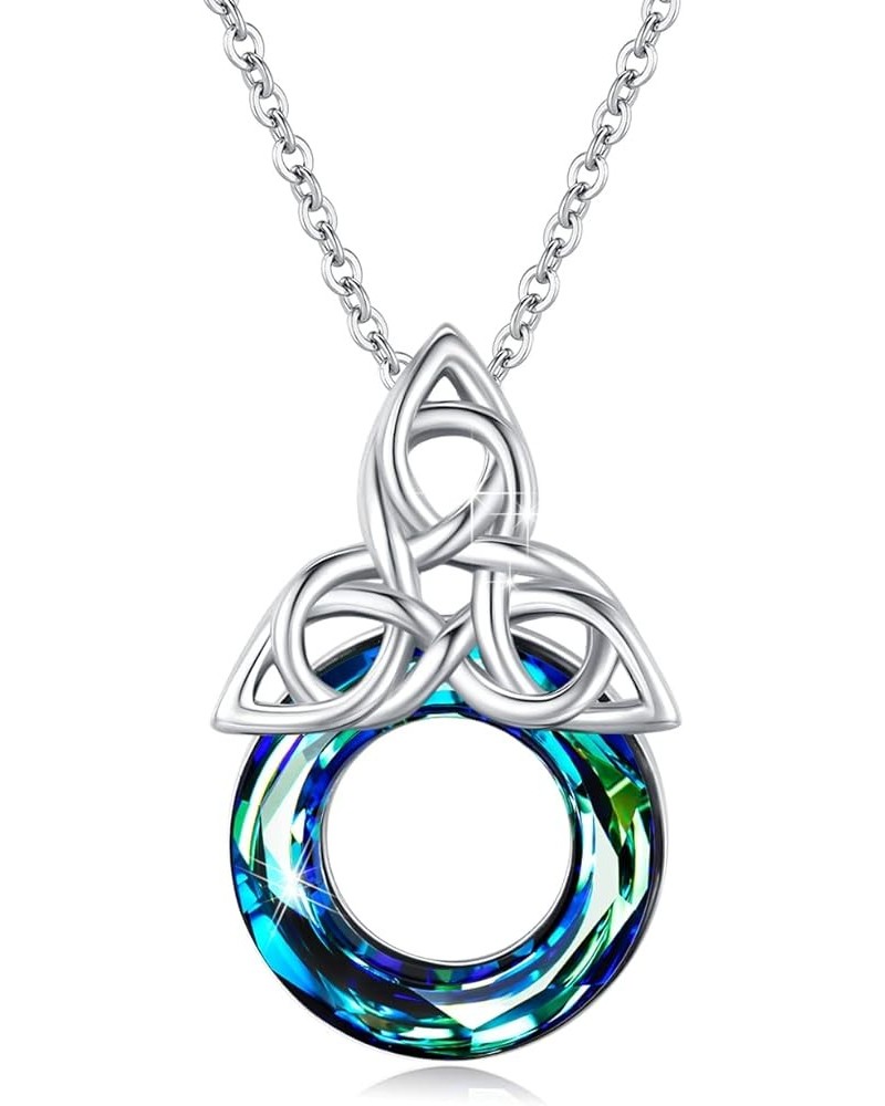 Celtic Moonstone Necklace Jewelry S925 Sterling Silver Moonstone Pendant Celtic Knot Necklace Celtic Jewelry Gifts for Women ...