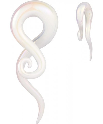 2pcs Glass Tapers Multi-Colors Twist Spiral Plugs Piercing Handmade Hanger Ear Gauges 4G-1/2 inch Sparkling White $9.44 Body ...